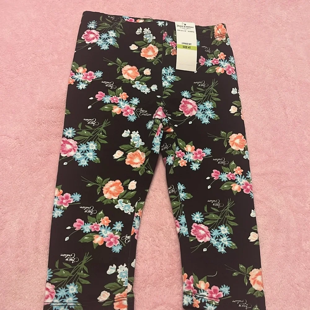 Juicy Couture White Top and Floral Leggings Set